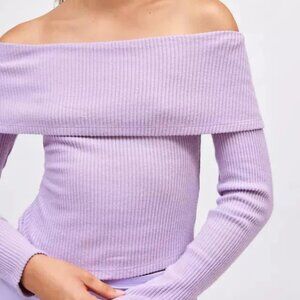 UO Off-The-Shoulder Lavender Sweater // LIKE NEW // Orig: $42 // Selling: $19